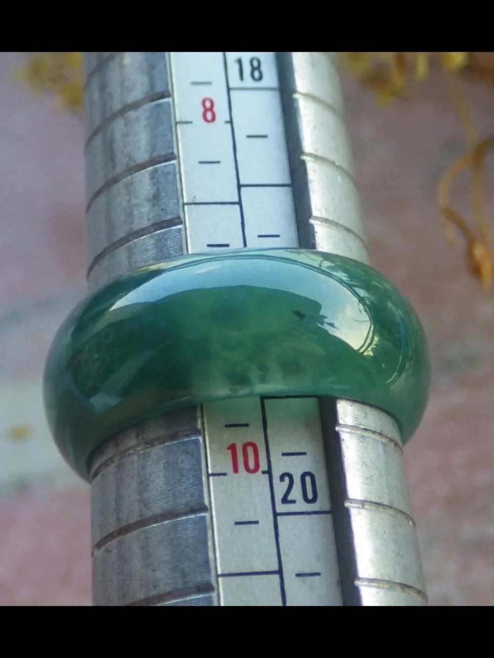 Certificate Jadeite Jewelry Jade luck happiness joyful Green Thick Ring Size9.5
